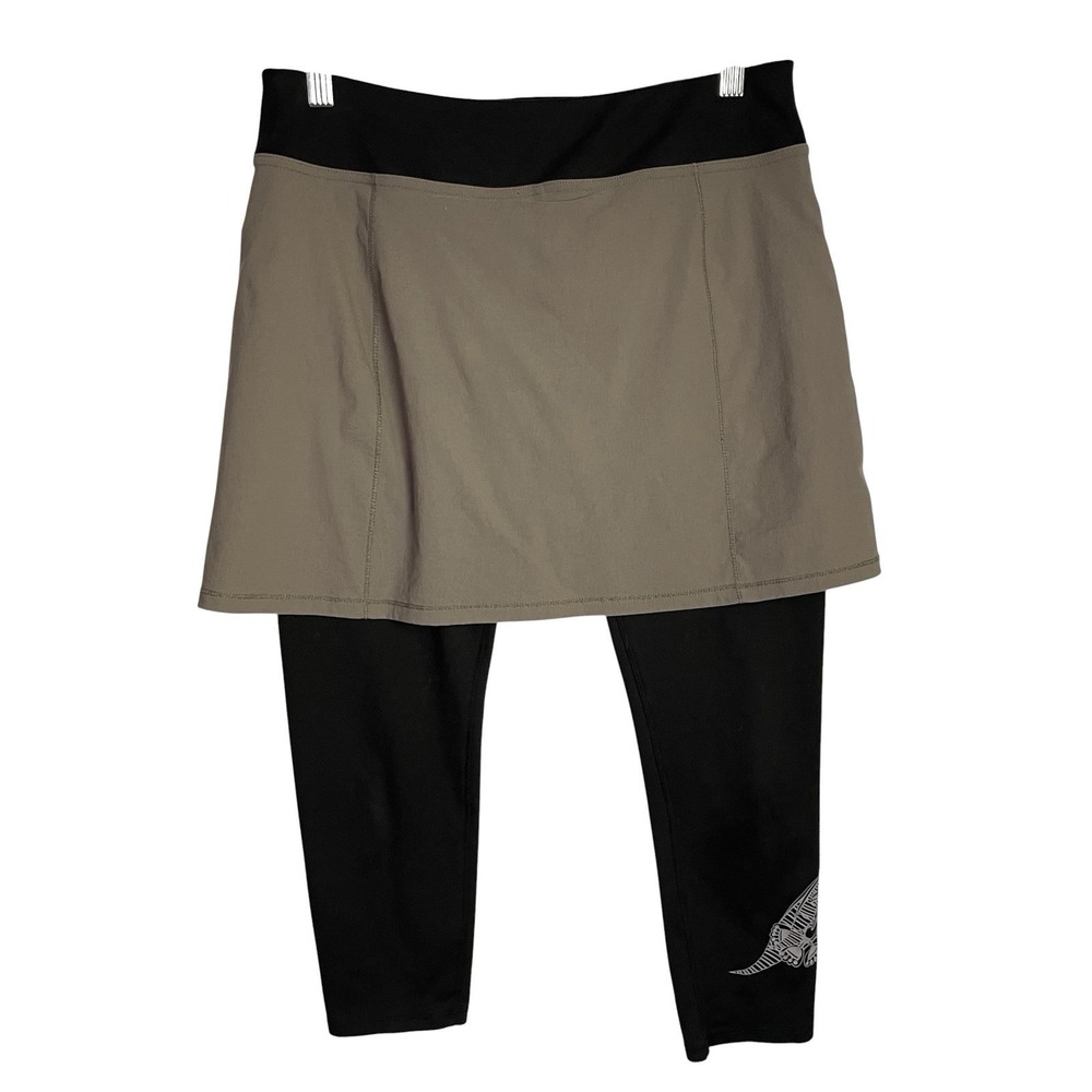 Sahalie Womens Skirt Over Leggings‎ Size S Beige Black Yoga Pocket Boho